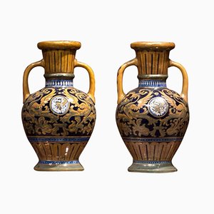 Italian Majolica Vases by S. L. Robbia, 1940, Set of 2