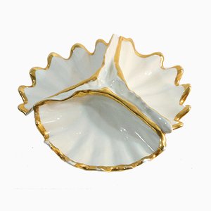 Italian Porcelain Clam Shell Bowl by Capo di Monte, 1960s
