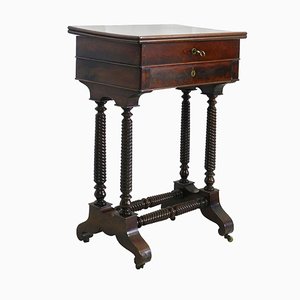 Antique Louis Philippe Mahogany Sewing Table
