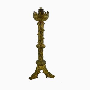 Antique Church Candlestick Table Lamp