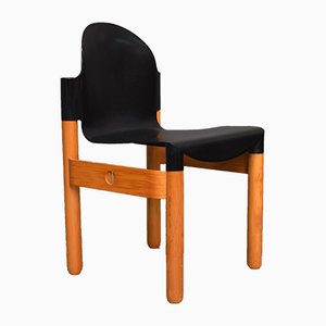 Sedia in betulla e plastica di Gerd Lange per Thonet, anni '70