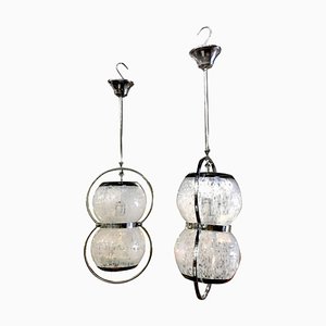 Italian Murano Glass Pendant Lamps, 1960s, Set of 2