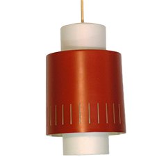 Lámpara colgante alemana en rojo y blanco de Staff Leuchten, años 60