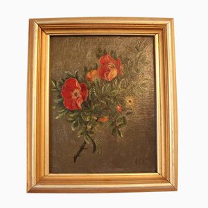 Small Oil Painting with Floral Motif, 1890s