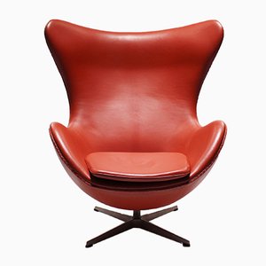 3316 Egg Chair aus Leder von Arne Jacobsen für Fritz Hansen, 2001