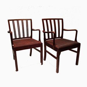 Sessel aus Mahagoni & Stoff von Fritz Hansen, 1930er