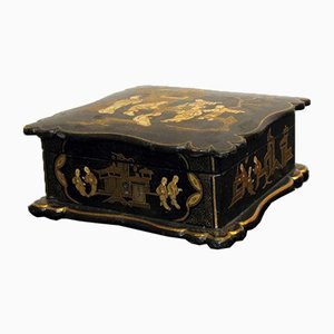 Antique Asian Napoleon III Lacquered Jewelry Box