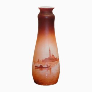 Antique Art Nouveau Glass Vase by D'Argental