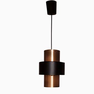 Lacquered Metal & Copper Ceiling Lamp, 1970s