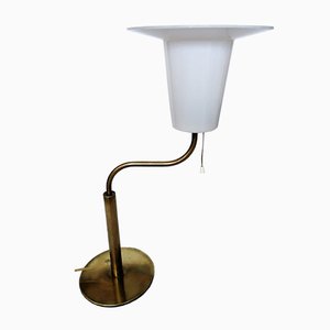 Lámpara de mesa vintage grande de latón de Uno & Östen Kristiansson para Luxus