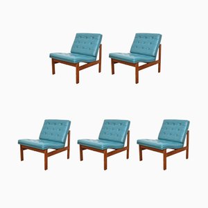 Danish Teak Lounge Chairs by Ole Gjerløv-Knudsen & Torben Lind for France & Søn / France & Daverkosen, 1960s, Set of 5