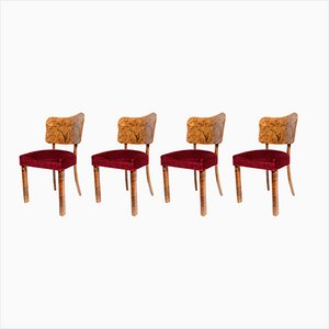 Vintage Art Deco Dining Chairs, Set of 4