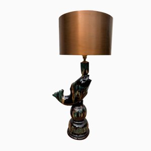 Mid-Century French Ceramic Sculpture Table Lamp