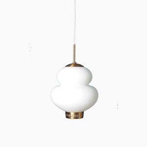 Lampada a sospensione Peanut Mid-Century di Bent Karlby per Lyfa, Danimarca, anni '60