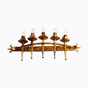 Golden Wrought Iron Sconce, 1940s