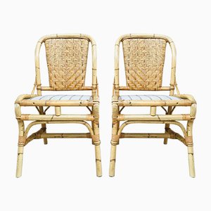Mid-Century Bamboo Chairs, Set of 2