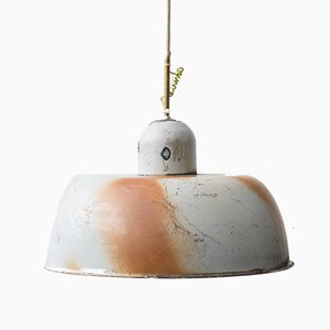 Mid-Century Industrial Glazed Ceiling Lamp, 1960s