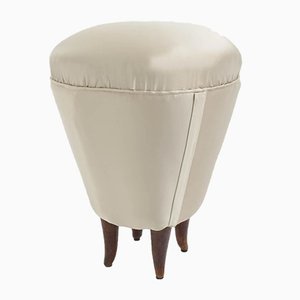 Tabouret Mid-Century en Satin, Italie, 1950s