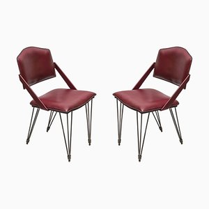 Sedia da pranzo di Jacques Adnet, anni '50