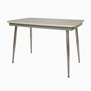 Mesa de comedor italiana de formica y cromo, años 50