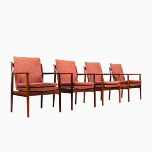 Mid-Century Rosewood Model 341 Armchairs by Arne Vodder for Sibast, Set of 4