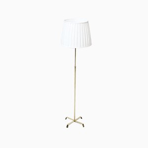 Swedish Brass Floor Lamp from Böhlmarks, 1940s