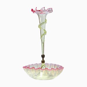 Vase d'Époque Vaseline Victorien Rose en Verre, Angleterre