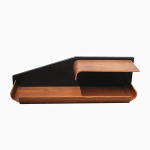 Small Mid-Century Rosewood and Black Laminated Shelf, 1960s