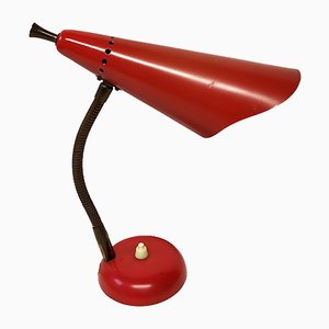 Lámpara de mesa italiana Mid-Century en rojo, años 50