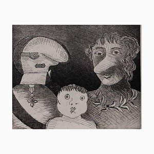 Family Etching by Enrico Baj, 1971