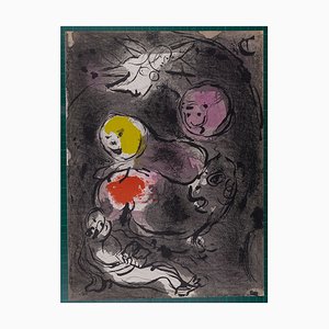Lithographie The Bible: Prophet Daniel with Lions par Marc Chagall, 1956