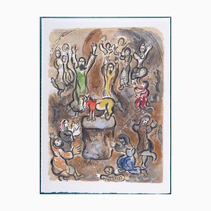 The Adoration of the Golden Calf Lithograph by Marc Chagall, 1966
