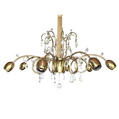 Large Austrian Art Deco Chandelier from J&L Lobmeyr