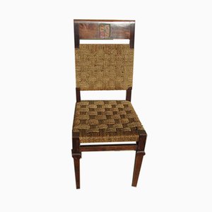 Walnut Dining Chairs, 1940s, Set of 8