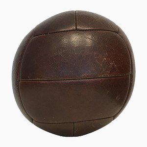 Balón medicinal vintage de cuero de 4 kg, años 30