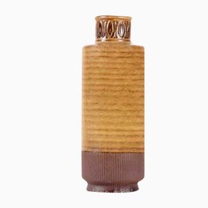Scandinavian Ceramic Ochre Vase attributed to Gunnar Nylund for Rörstrand, 1960s