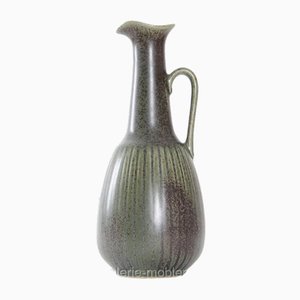 Jarra de agua escandinava modelo de cerámica verde de bronce atribuida a Gunnar Nylund para Rörstrand, años 60