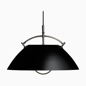 Mid-Century Scandinavian Black L037 Pendant Lamp by Hans J. Wegner for Pandul