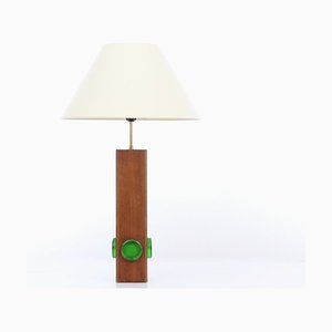 Große Skandinavische Mid-Century Teak Lampe, 1960er