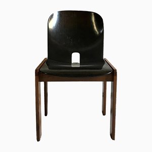 Chaises de Salle à Manger Modèle 121 Laquée en Noyer par Tobia & Afra Scarpa pour Cassina, 1967, Set de 4