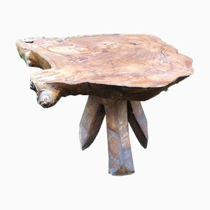 Vintage Olive Wood Side Table
