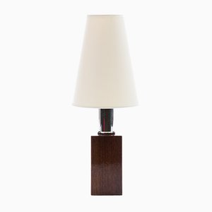 Tischlampen aus Chrom, Holz & Furnier im Art Deco Stil, 1950er, 2er Set