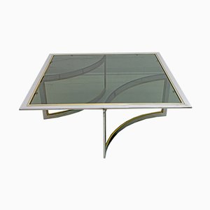 Mid-Century Modern Brass & Chrome Coffee Table, 1970s