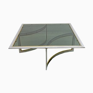 Mid-Century Modern Brass & Chrome Coffee Table, 1970s