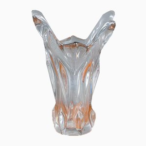 French Art Glass Crystal Vase, 1950s