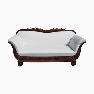 Antique Biedermeier Walnut & Ornamented Sofa, 1830s