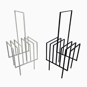 Steel Magazine or Record Racks, 1960s, Set of 2