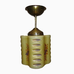 Art Deco Brass Ceiling Lamp, 1930s