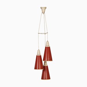 Red Perfolux Pendant by N. Hiemstra for Hiemstra Evolux, 1950s