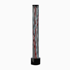 Blue, Black, White, and Red Acrylic Glass Totem Floor Lamp, 2000s